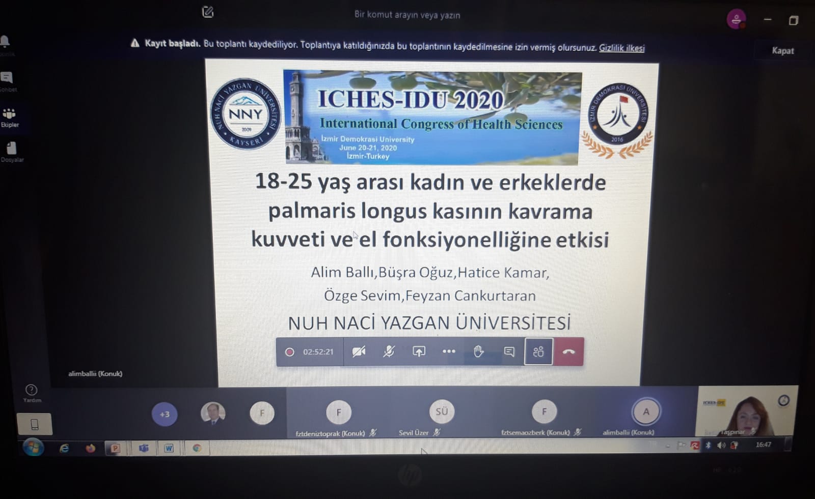 İzmir Demokrasi Üniversitesi Uluslararası Sağlık Bilimleri Kongresi